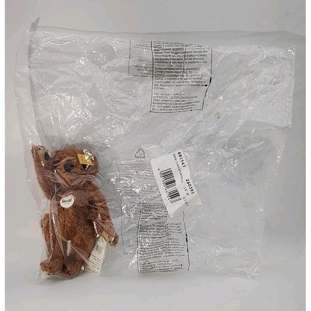 Vintage New‎ Steiff 7" brown mohair fully jointed BEAR 681547